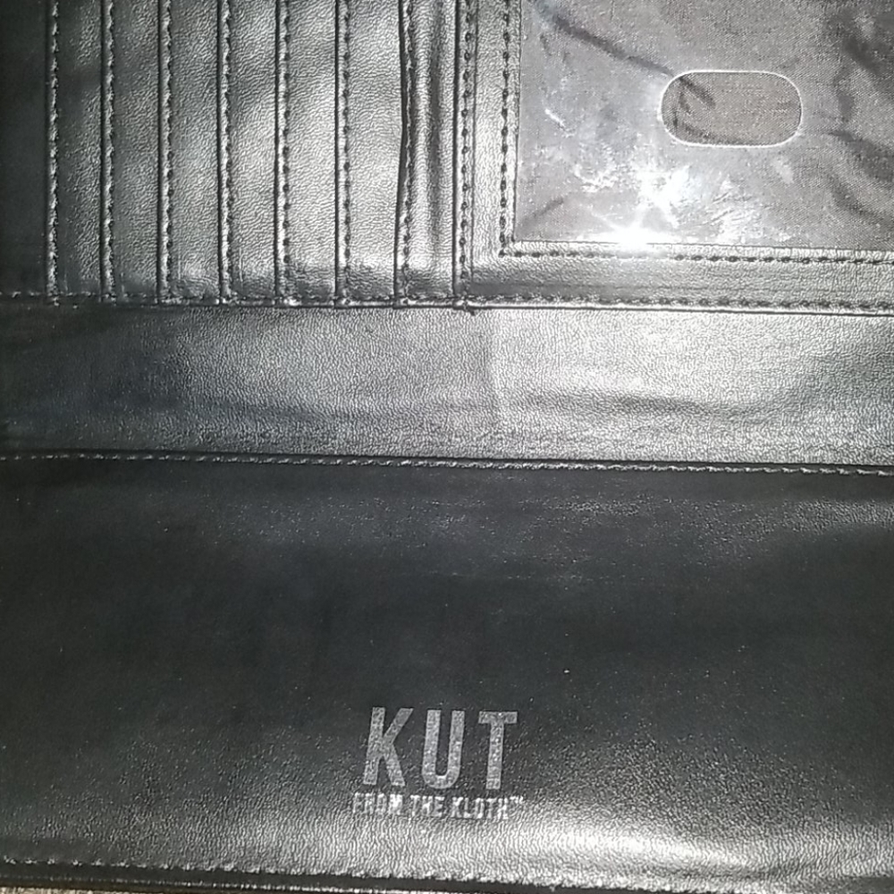 Kut from the Kloth black and white striped wallet